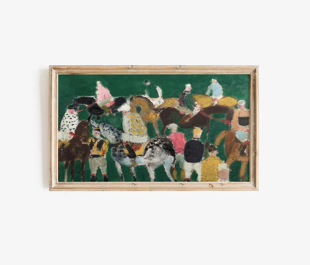 Abstract Equestrian Samsung Frame TV Art | Vintage Cottagecore Decor Landscape Oil Painting Digit... | Etsy (US)