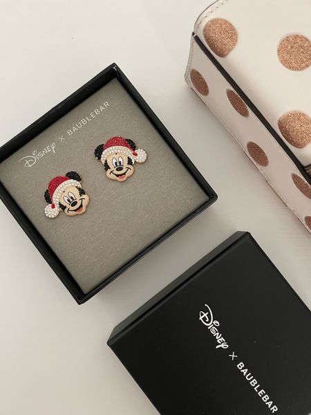 Baublebar Disney Holiday Earrings. Mickey Mouse Santa Claus Christmas earrings  

#LTKHoliday