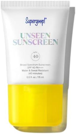 Supergoop! Unseen Sunscreen SPF 40, 0.5 oz - Oil-Free, Weightless & Invisible Reef-Safe, Broad Sp... | Amazon (US)