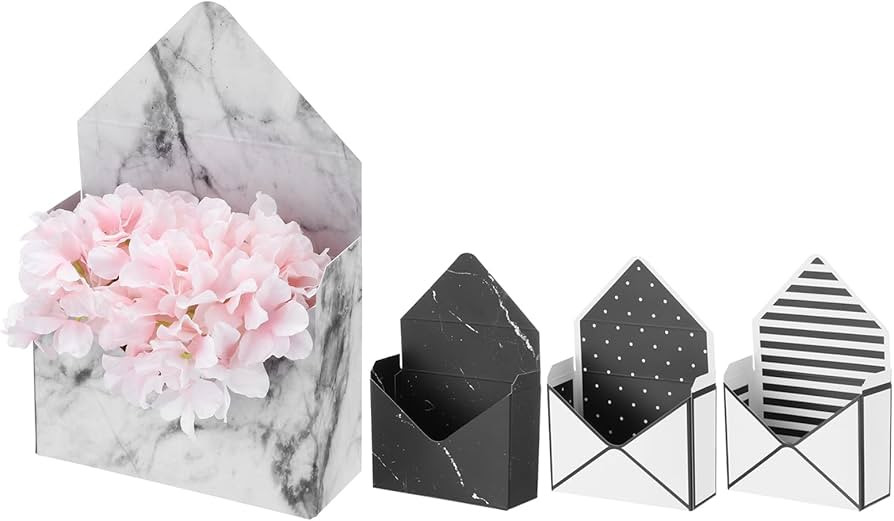 PATIKIL Paper Flower Gift Bags Set, 4 Pcs Paper Bouquet Flower Gift Bag with Handle Small Folding... | Amazon (US)