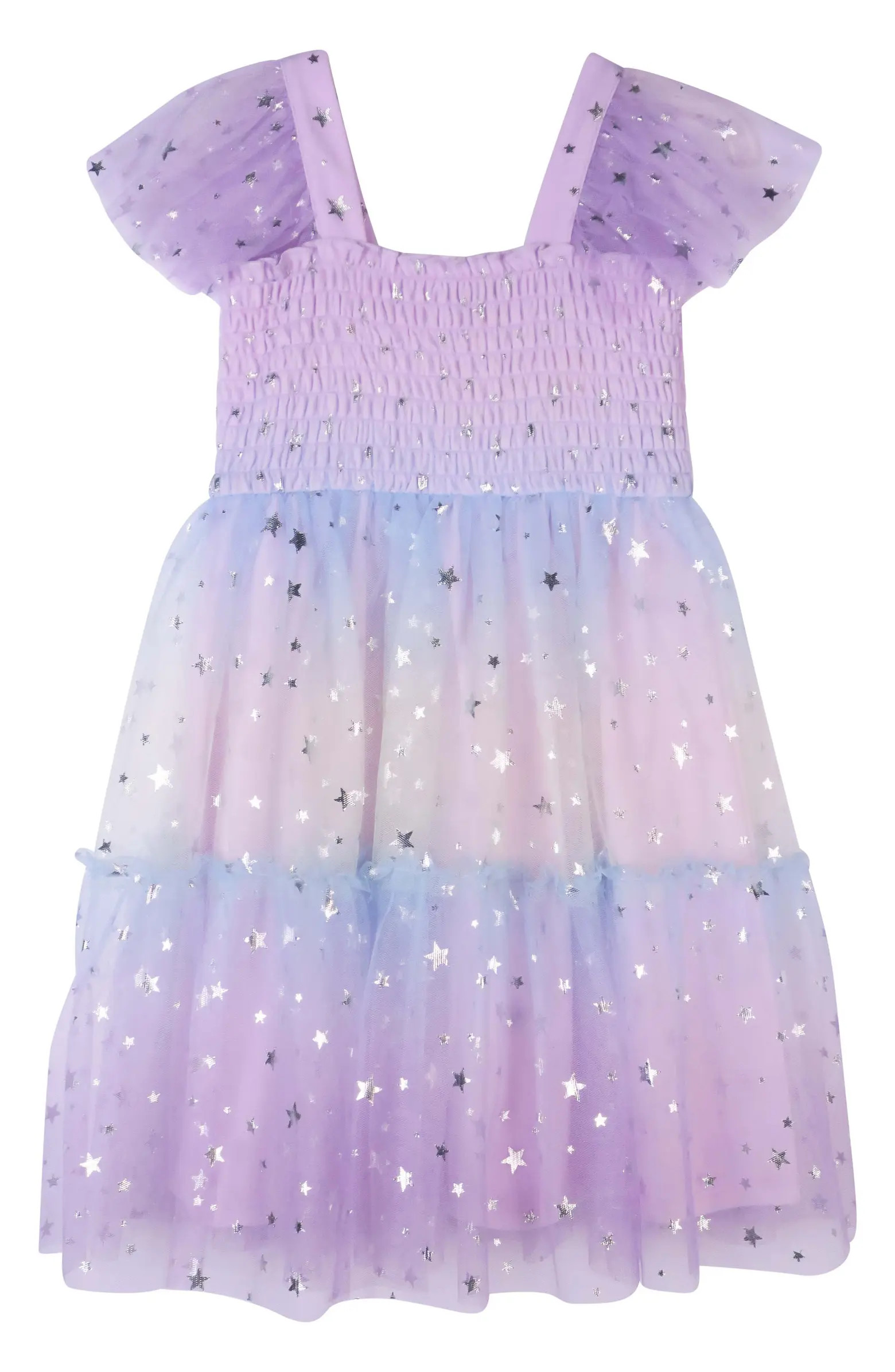 Zunie Kids' Foiled Star Mesh Dress | Nordstromrack | Nordstrom Rack