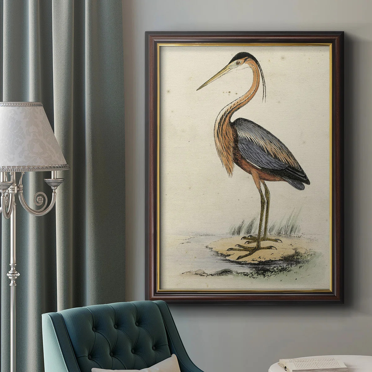 Antique Heron II " Antique Heron II " Painting Print | Wayfair North America