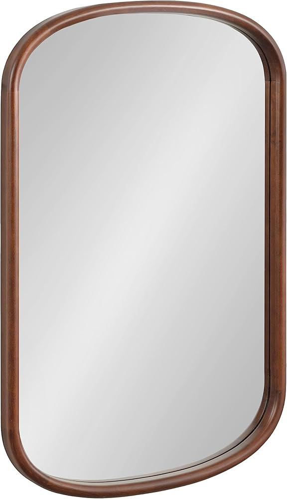 Kate and Laurel Talma Arched Oval Wall Mirror, 24 x 36, Dark Walnut, Transitional Capsule Mirror ... | Amazon (US)