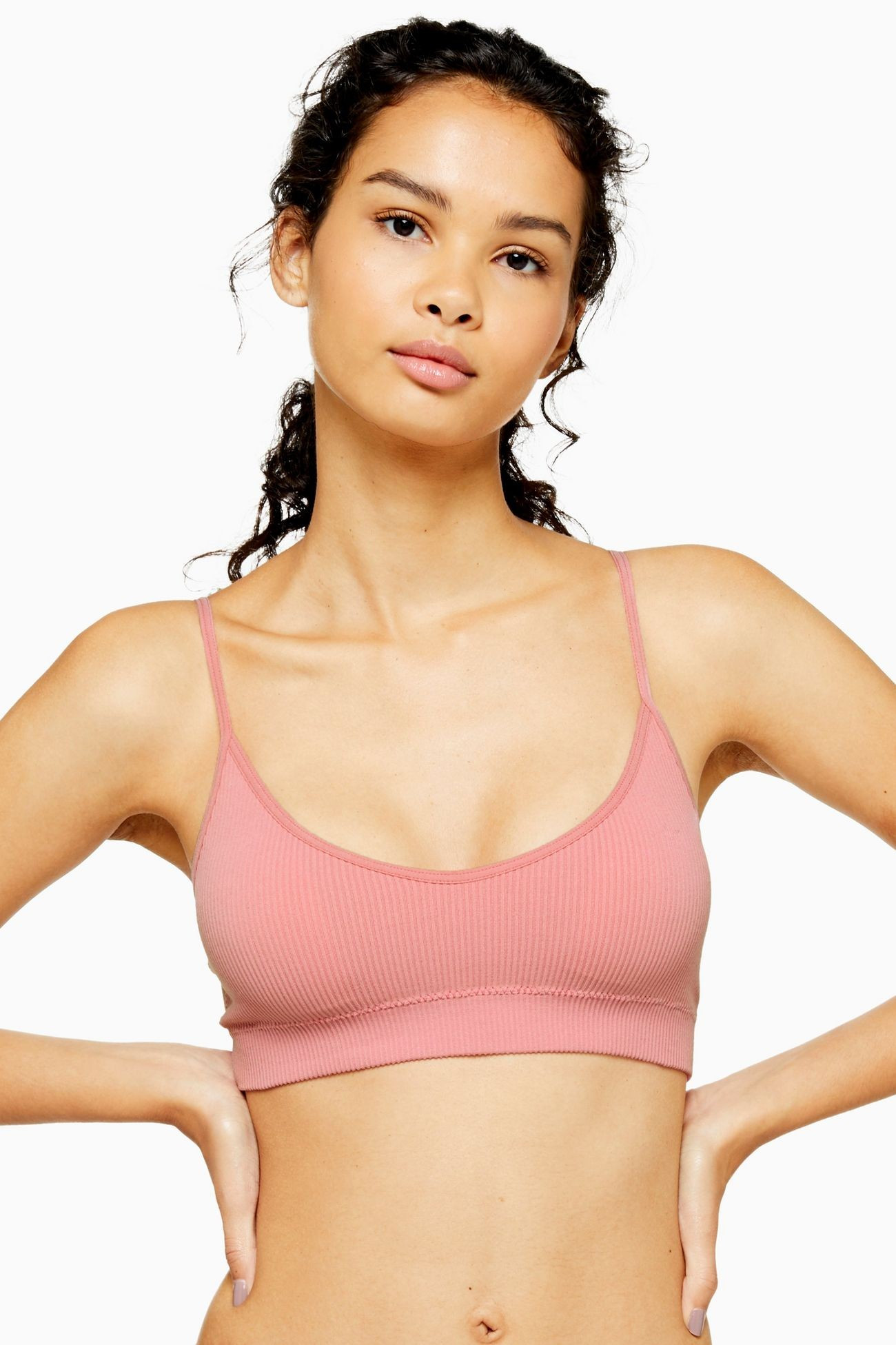 Dusty Pink Seamless Padded Crop Top | Topshop US