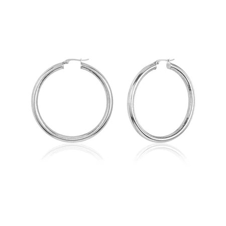 ELYA Jewelry Women s Large Textured Hoop Stainless Steel Earrings | Walmart (US)
