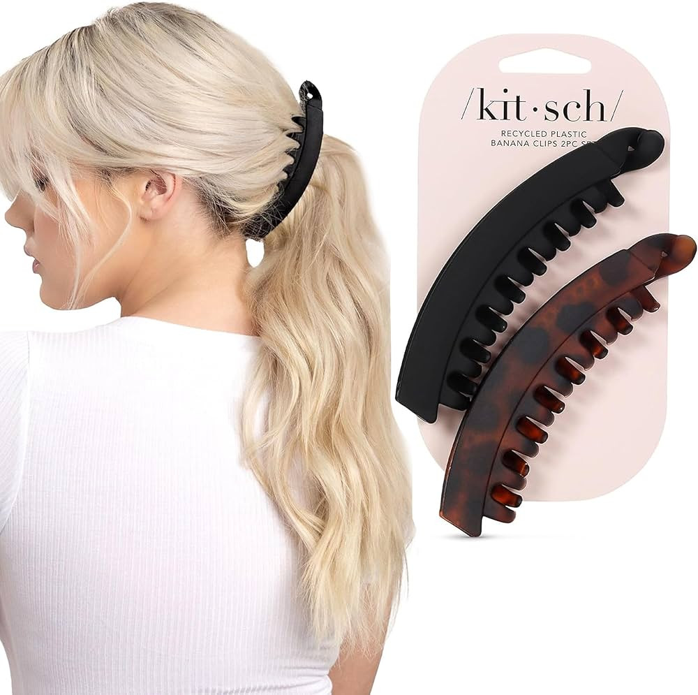 Kitsch Banana Clips For Women - Retro 80s Style Banana Hair Clips | Secure & Durable, No Crease H... | Amazon (US)