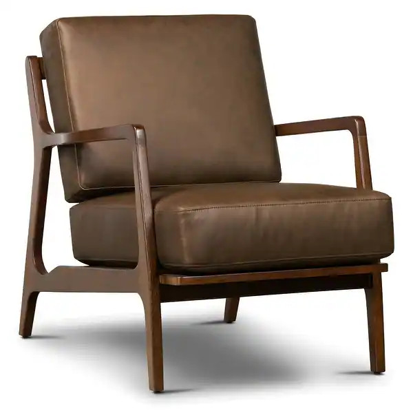 Poly & Bark Verity Leather Lounge Chair - Full Grain Genuine Italian Leather - Bed Bath & Beyond ... | Bed Bath & Beyond