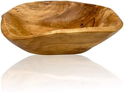 Wood Bowl(10"-12"), Handmade Natural Root Carved Bowl, Wood Crafts Bowl Serving for Fruit, Salad,... | Amazon (US)