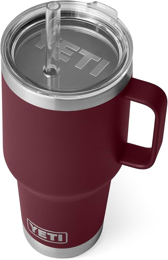YETI Rambler 35 oz Straw Mug, Vacuum Insulated, Stainless Steel, Wild Vine Red | Amazon (US)