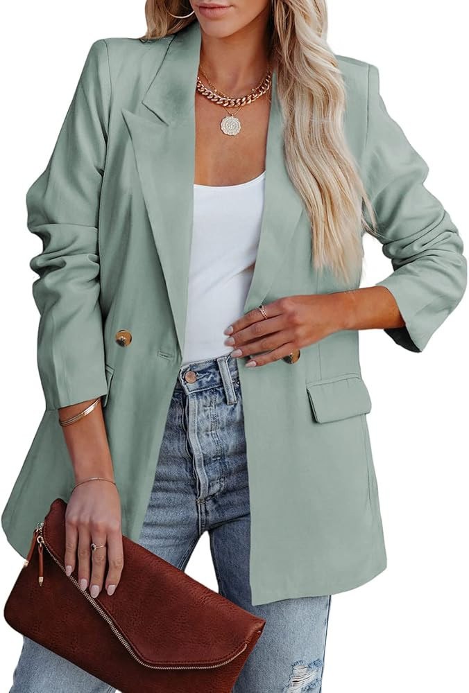 FARYSAYS Womens Casual Office Blazer Jackets Front Open Cardigan Work Suit | Amazon (US)