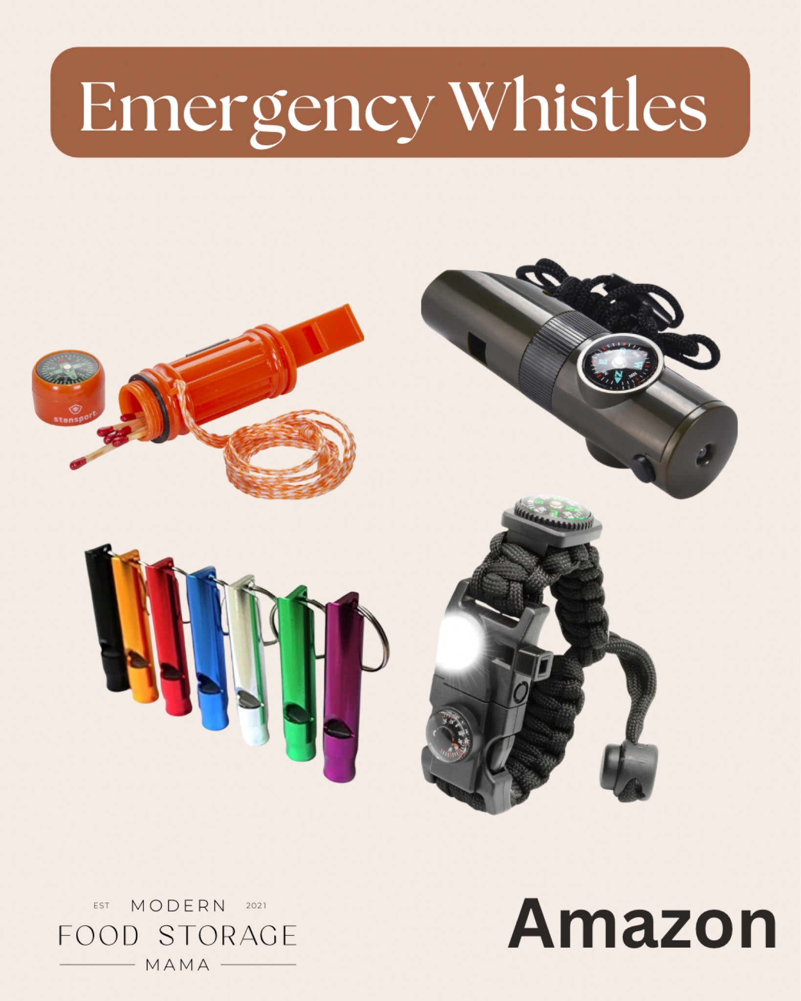 Do you have an emergency whistle with a compass for your 72-hour kit (bug-out-bag)?

I especially love the bracelet option because it has multi-purposes and the bracelet band is a paracord that can be used in emergencies! 

#LTKtravel #LTKhome #LTKSeasonal