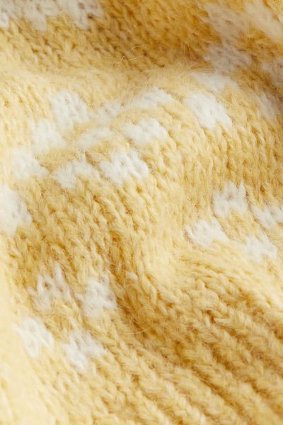 Oversized jacquard-knit jumper - Light yellow/Patterned - Ladies | H&M GB | H&M (UK, MY, IN, SG, PH, TW, HK)