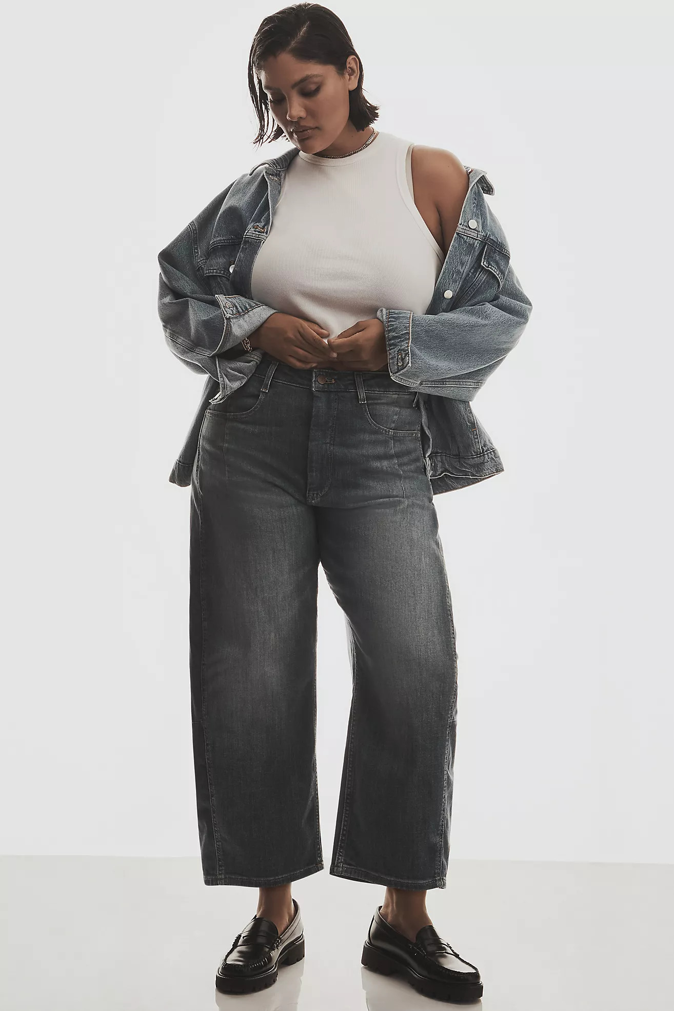 The Kenna Mid-Rise Heritage Barrel Jeans by Pilcro | Anthropologie (US)