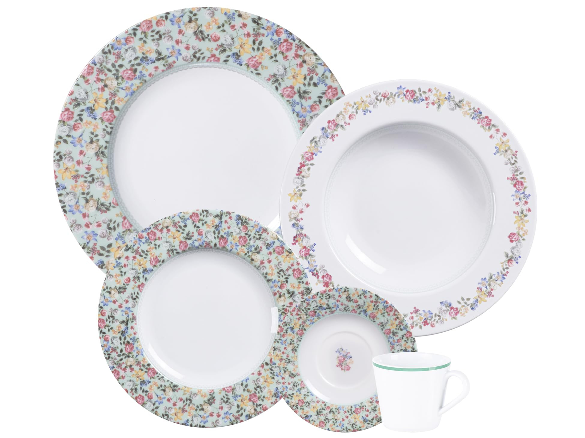 Aparelho de Jantar Tramontina Dalina em Porcelana Decorada 20 Peças | Amazon (BR)