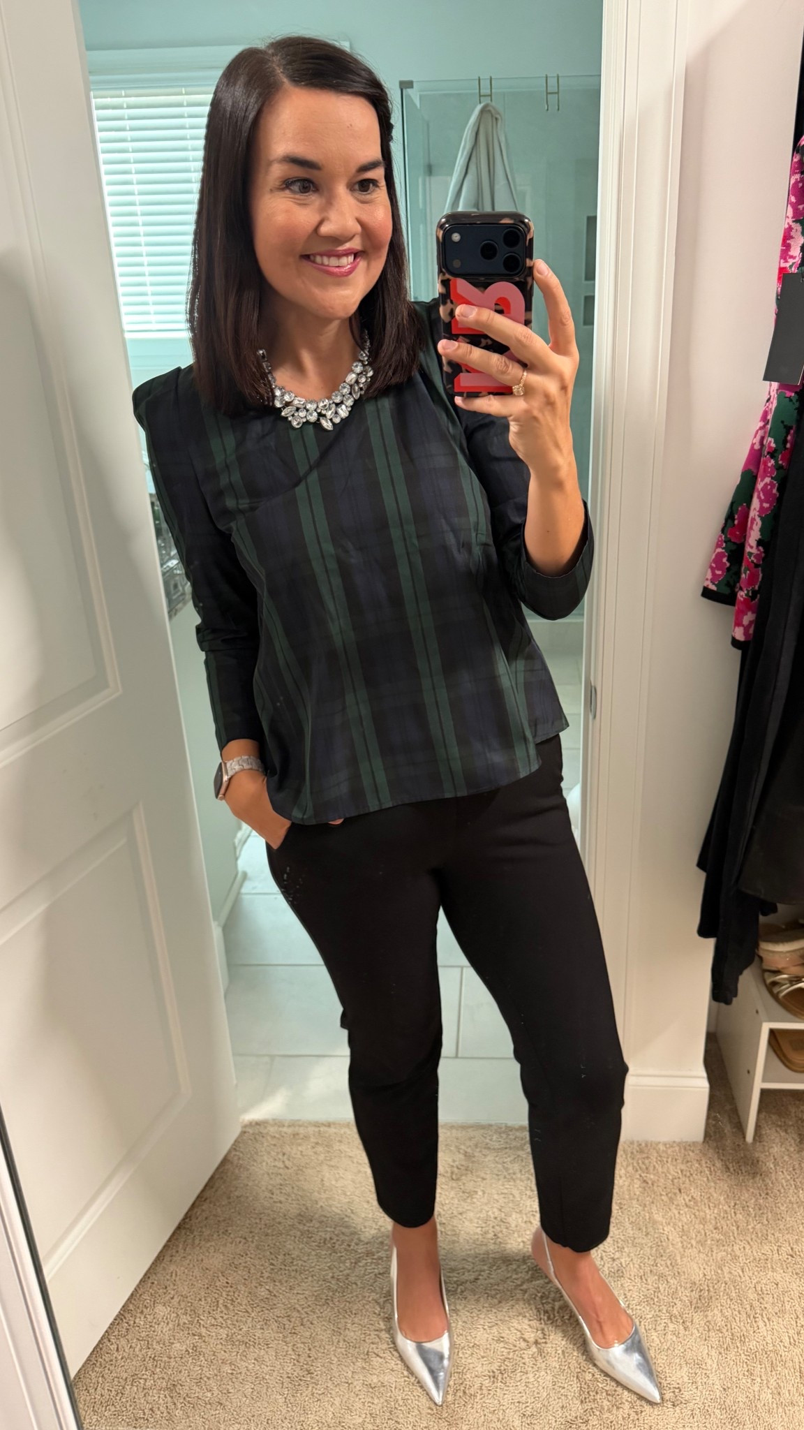 This necklace is probably 15 years old at this point (from Target), but it gets pulled out every holiday season without fail! Wearing a M in the top (Tuckernuck but it’s sold out) and a 28/6 in the pants (still available and they are my absolute favorite black pants, size down in them for sure) 

#LTKSeasonal #LTKHoliday #LTKOver40