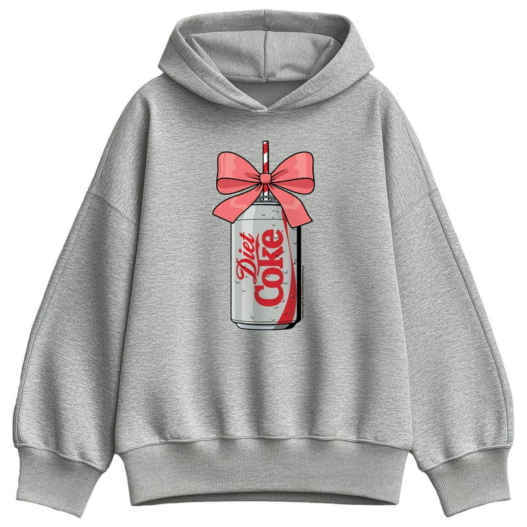 Coca-Cola - Bow Diet Coke - Ladies Oversized Fleece Hoodie Sweatshirt | Walmart (US)