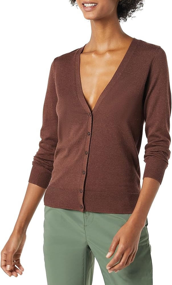 Amazon Essentials Women's Lightweight V-Neck Cardigan Sweater (Available in Plus Size) | Amazon (US)