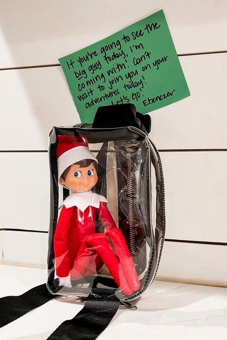 Elf on the shelf, ideas and inspiration. Take the elf with you! Use a clear fanny pack, central backpack, purse, slang bag, to take the elf on your adventures, travel, etc.. Christmas and holiday kids activities. Belt bag

#LTKkids #LTKHoliday #LTKtravel