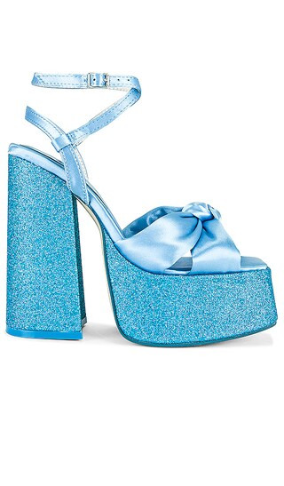 Seventies Platform Sandal in Blue Satin Combo | Revolve Clothing (Global)