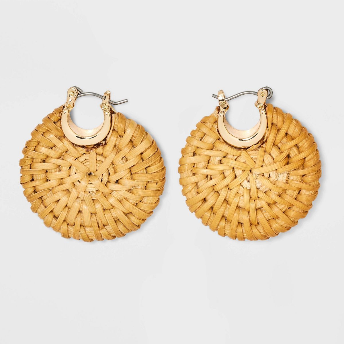 Rattan Disc Earrings - A New Day™ Brown | Target
