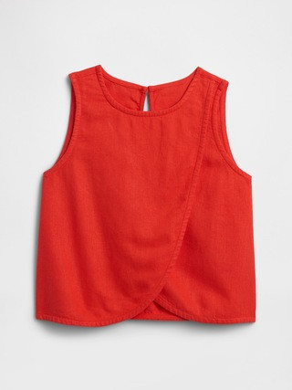 Kids Linen-Blend Fold-Front Top | Gap Factory