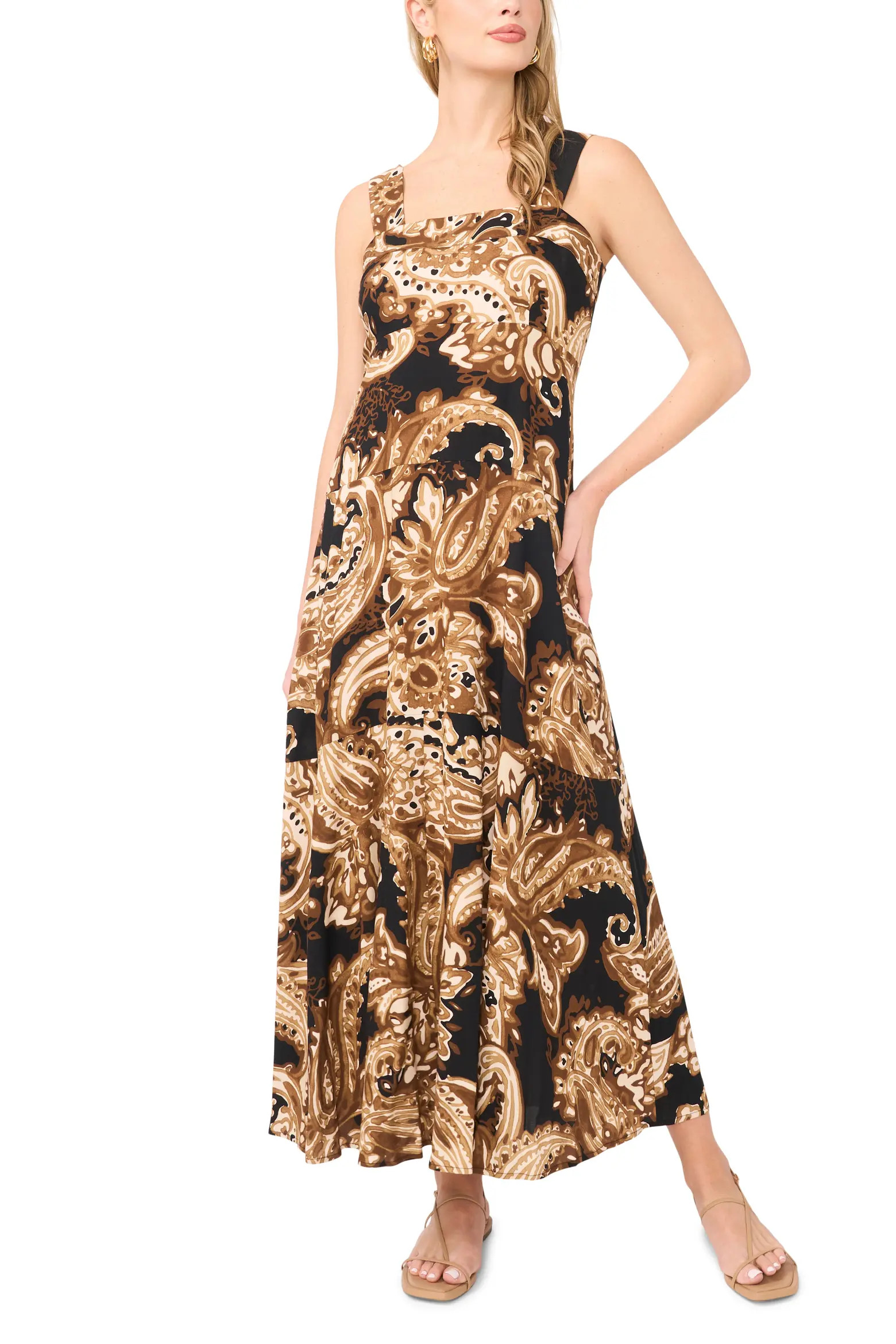 Printed Square Neck Maxi Sundress (Women) | Nordstrom | Nordstrom