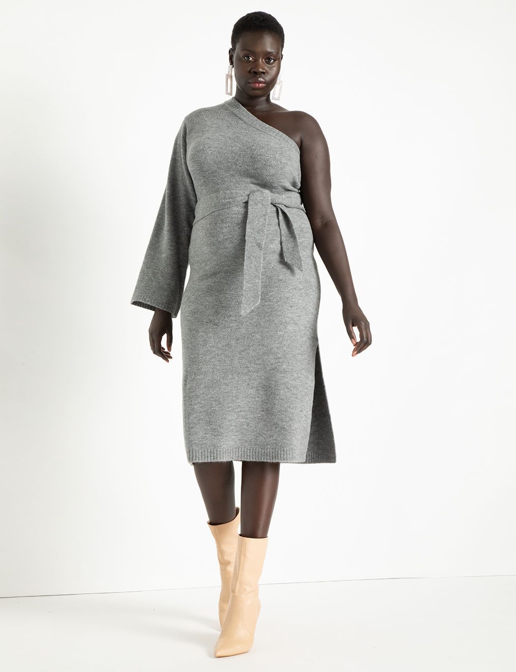 One Shoulder Sweater Dress | Eloquii