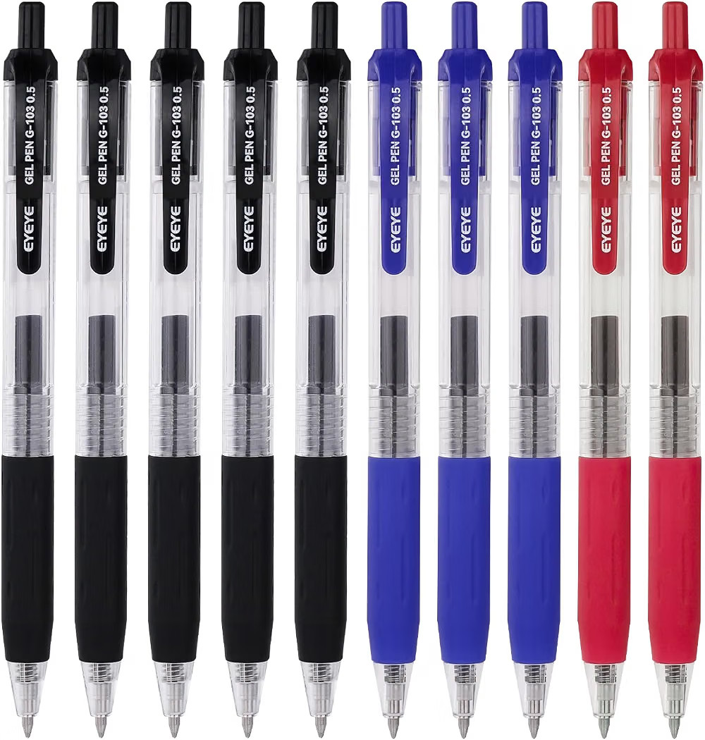EYEYE G-103 0.5mm Gel Pens, 5 Black 3 Blue 2 Red, Extra Fine Point Pen | Amazon (US)