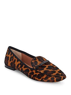 Halana Leopard-Print Calf Hair Smoking Slippers | Saks Fifth Avenue OFF 5TH