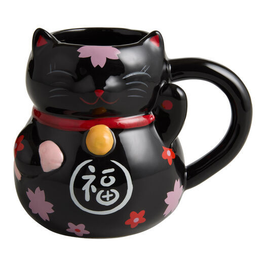 Lucky Cat Figural Ceramic Mug by World Market | World Market