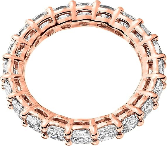 PAVOI 14K Gold Plated Rings Cubic Zirconia Love Ring | 4mm Stackable Rings for Women | Gold Rings... | Amazon (US)