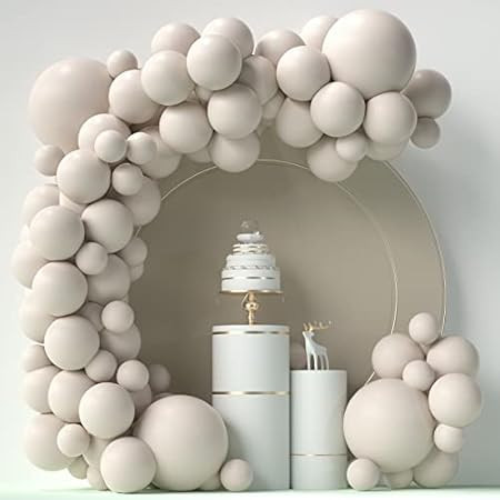 White Sand Balloons 12 Inch 50 Pcs Baby Shower Party Balloons Happy Birthday Decoration Balloons Off | Amazon (US)