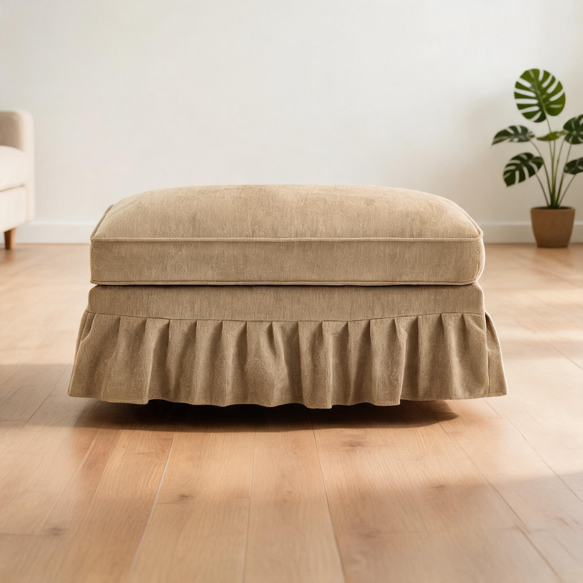 Watnature Convertible Chenille Ottoman Multi-Use for Extra Seating Footrest and Coffee Table one_size | E3N073UCUWNO | Lowe's