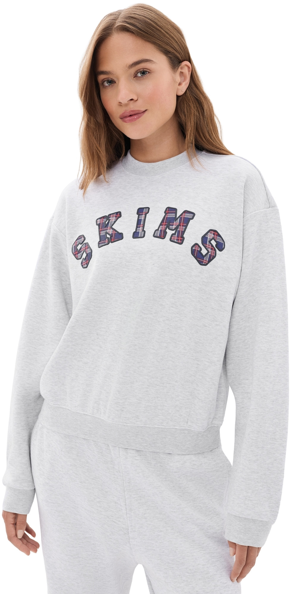 SKIMS Classic Crew Neck Lhg Arched Skims Plaid XL | Shopbop