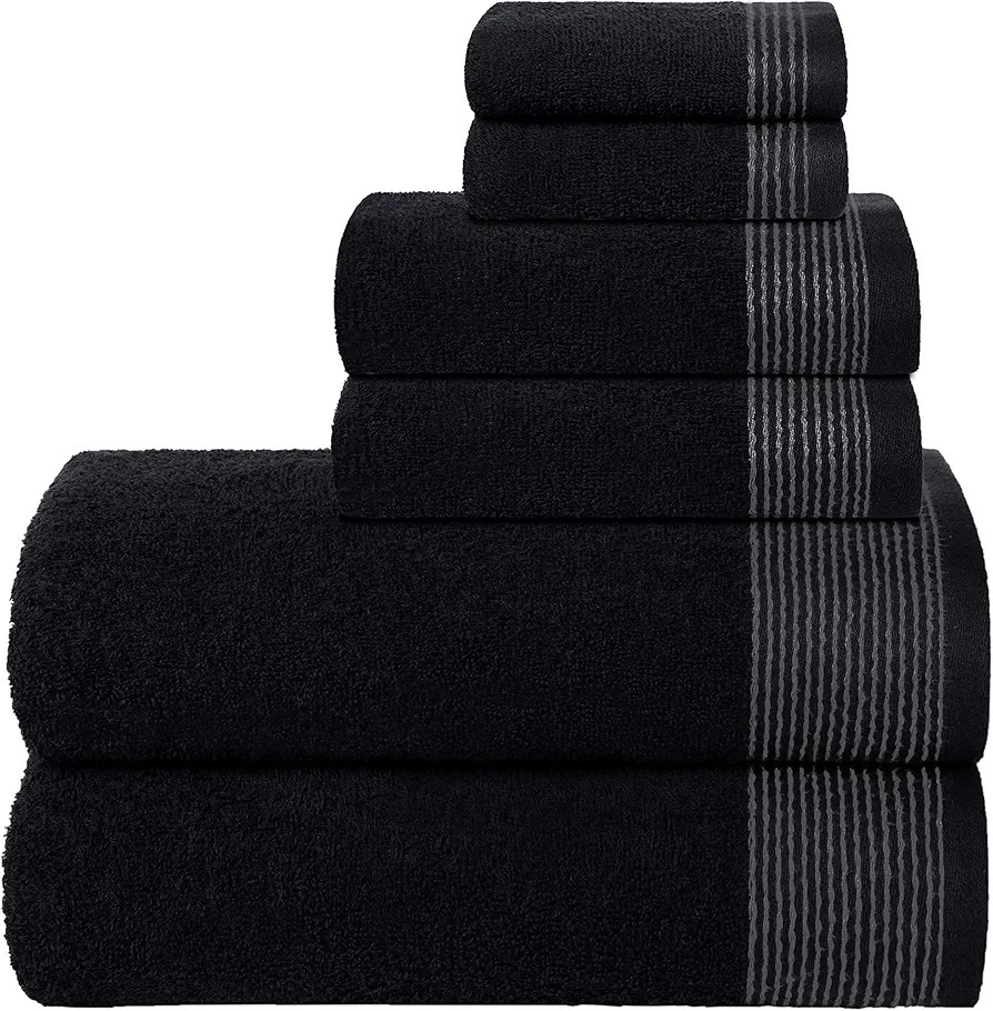 BELIZZI HOME 100% Cotton Ultra Soft 6 Pack Towel Set, Contains 2 Bath Towels 28x55 inchs, 2 Hand ... | Amazon (US)