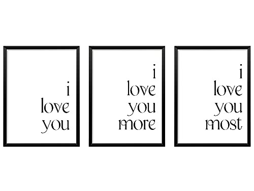 I Love You More I Love You Most, Above Bed Decor for Couple, Master Bedroom Wall Decor, Typograph... | Amazon (US)