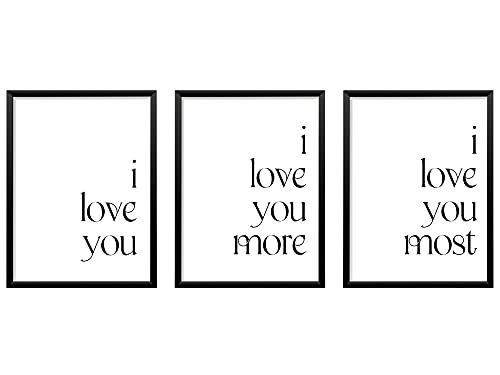 I Love You More I Love You Most, Above Bed Decor for Couple, Master Bedroom Wall Decor, Typograph... | Amazon (US)