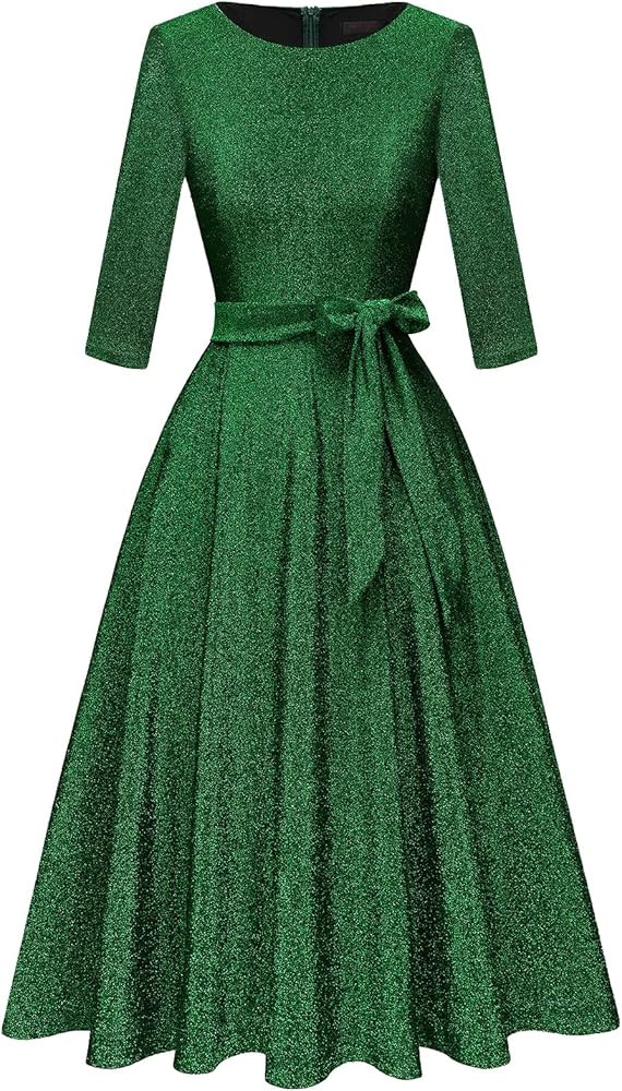 DRESSTELLS Cocktail Dress for Women, Vintage Modest Wedding Guest 3/4 Sleeves Fall Dresses 2023, ... | Amazon (US)