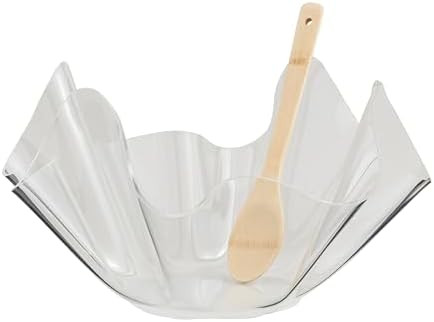 Mud Pie Acrylic Ruffle Bowl Set; bowl 9" x 16" dia | spoon 11" | Amazon (US)
