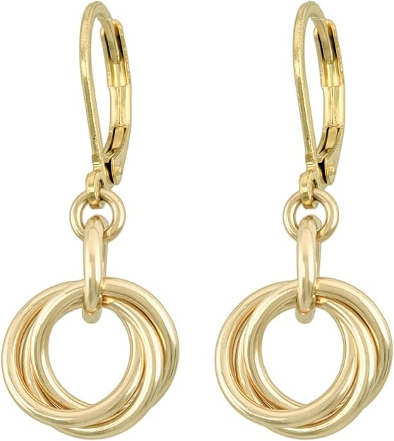 Handcrafted Love Knot Leverback Dangle Earrings | Petite Secure Lightweight Leverback Earrings fo... | Amazon (US)