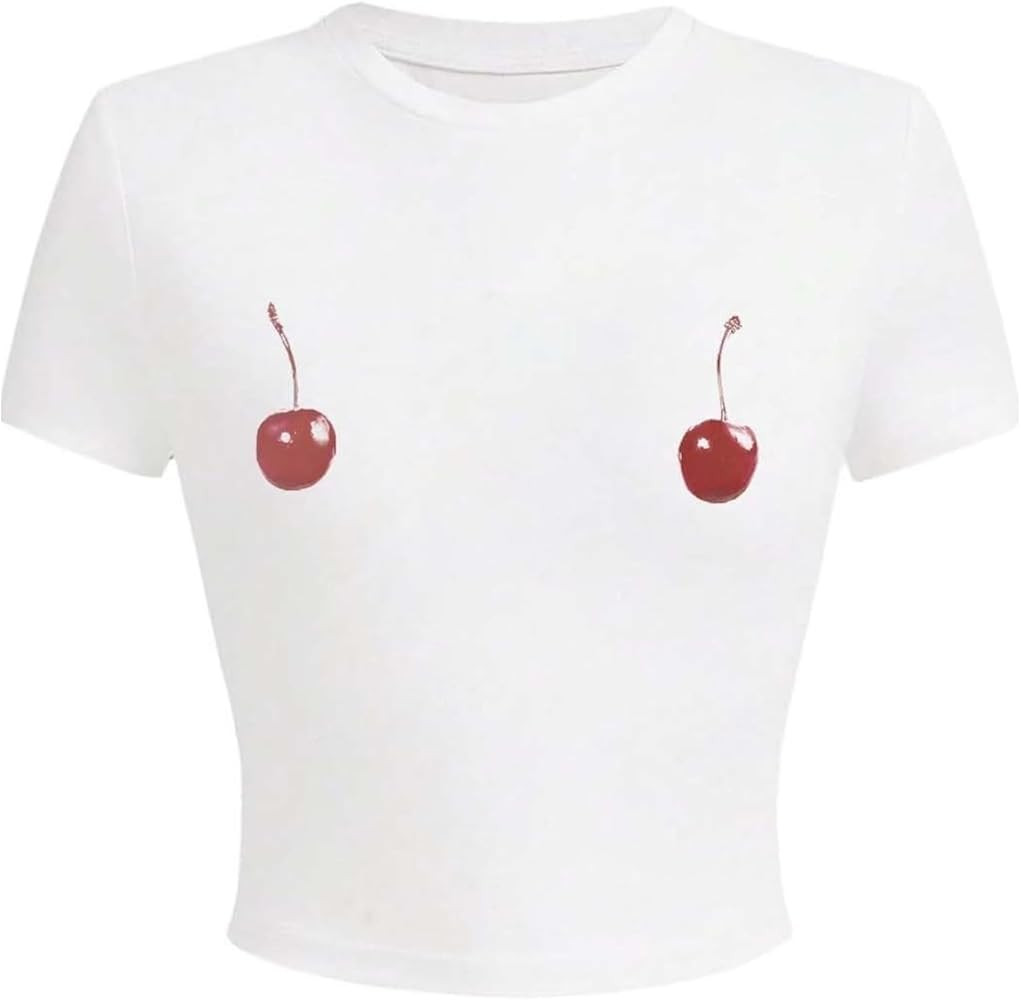 Cherry Tops Y2k Tops Crop Tops Streetwear Tops Sexy Tops Cozy Tops Trendy Tops Tight Tops Cute To... | Amazon (US)