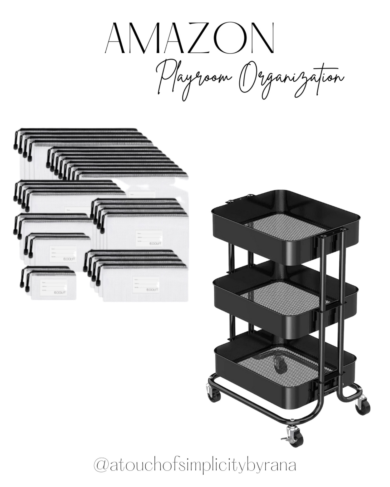 The best mesh zipper pouches to organize stuff in the kids playroom from Lego sets to board games! This rolling utility cart is perfect for arts and crafts and other supplies! 

Amazon, amazon finds, playroom organization, mesh pouches, zipper pouches, toy organization, rolling utility cart, 3 tiered rolling cart, arts and crafts organization 



#LTKFind #LTKhome #LTKstyletip