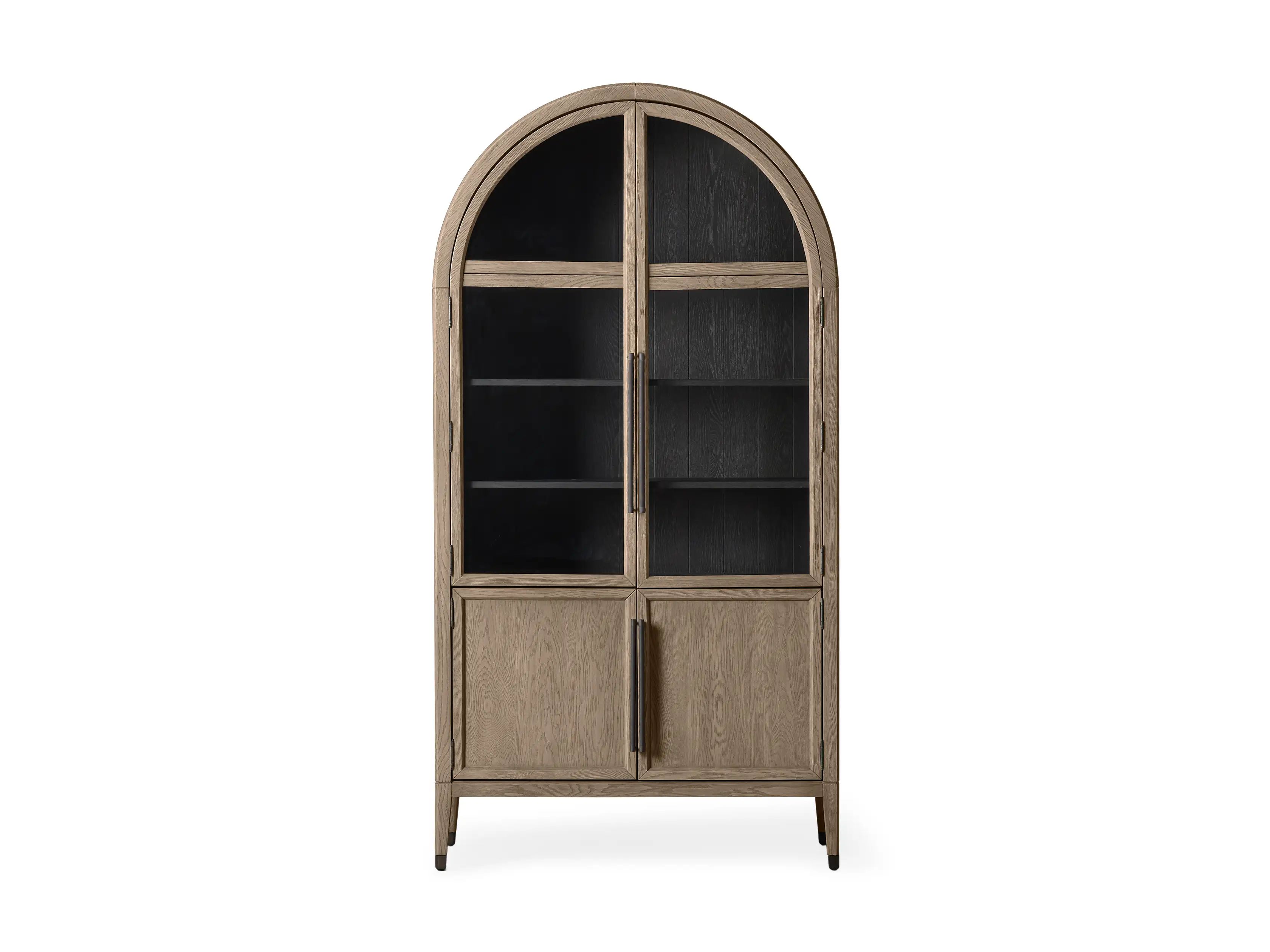 Hattie Glass Cabinet in Shiitake | Arhaus