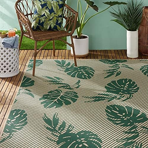 Home Dynamix Tommy Bahama Palm Indoor/Outdoor Area Rug, Beige/Green, 7'10"x10'2" Rectangle | Amazon (US)