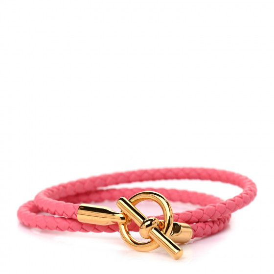 HERMES Swift Glenan Double Tour Bracelet Rose Ete | Fashionphile