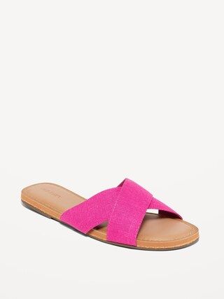Linen-Style Cross-Strap Sandals for Women | Old Navy (US)