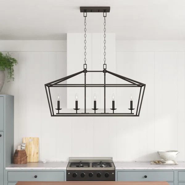 Noelle 5 - Light Kitchen Island Geometric Chandelier | Wayfair Professional