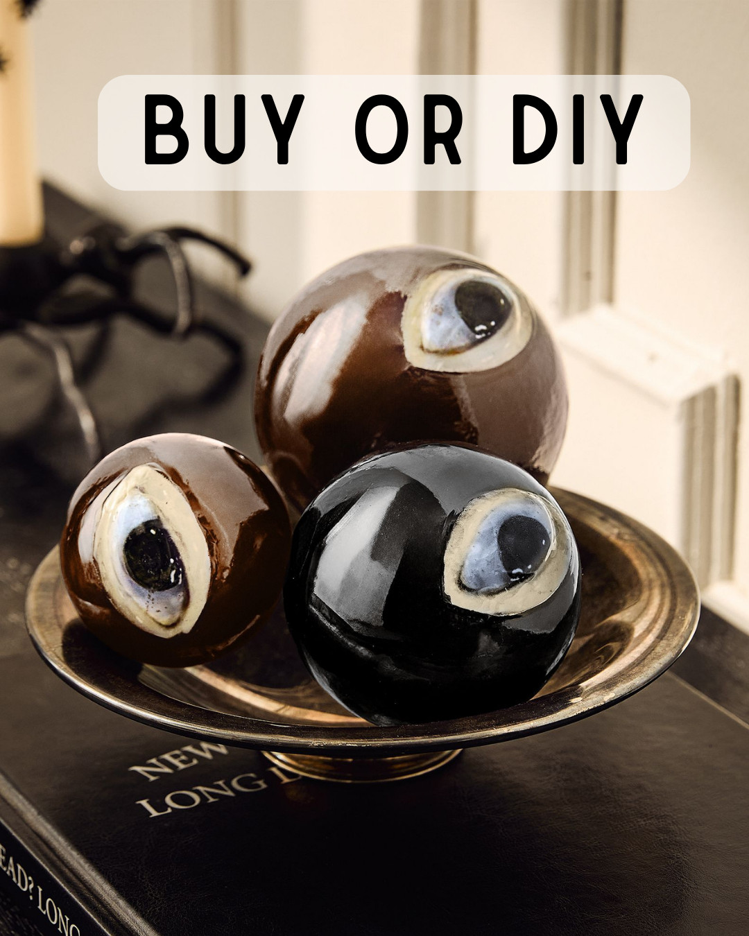 Buy or DIY 👁️

Love the look of designer Halloween decor but not the price? I recreated these spooky Halloween eyeball bowl fillers for a fraction of the cost using clear ornaments, acrylic paint, and a few simple supplies. Shop the original if you're short on time, or grab everything you need to make your own DIY version. I linked all of the supplies—including the ornaments, paints, brushes, Mod Podge, fairy lights, and decorative bowls—for easy recreation. Check out the full blog post tutorial here- https://erincola.com/diy-halloween-craft-eyeball-bowl-fillers/

👻 Original vs. DIY...which would you choose? 

 #LTKSeasonal #LTKHome