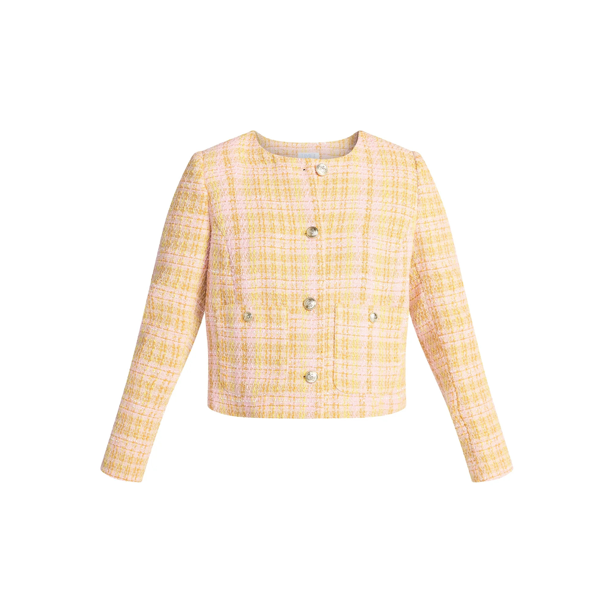 Time and Tru Women's Tweed Ladylike Blazer Jacket, Sizes XS-XXXL | Walmart (US)
