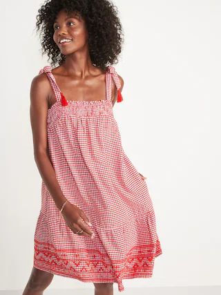 Sleeveless Tiered Gingham Swing Mini Dress for Women$44.99Hi, I'm NewProduct SelectionsColor: Red... | Old Navy (US)